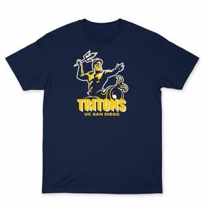 UC San Diego UCSD Tritons Men's L Jerzees Blue T-Shirt College Collegiate Casual